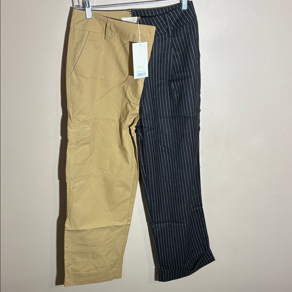 Choosy Stylish Women's Tan and Black Striped Trousers